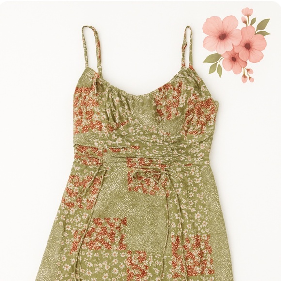 Green Boho Floral Sundress - Picture 1 of 13